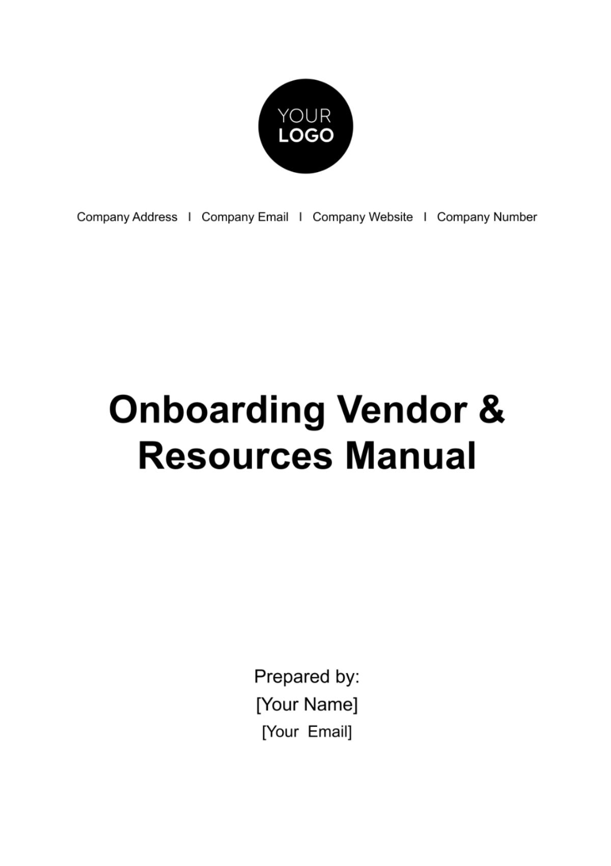 Onboarding Vendor & Resources Manual HR Template - Edit Online & Download