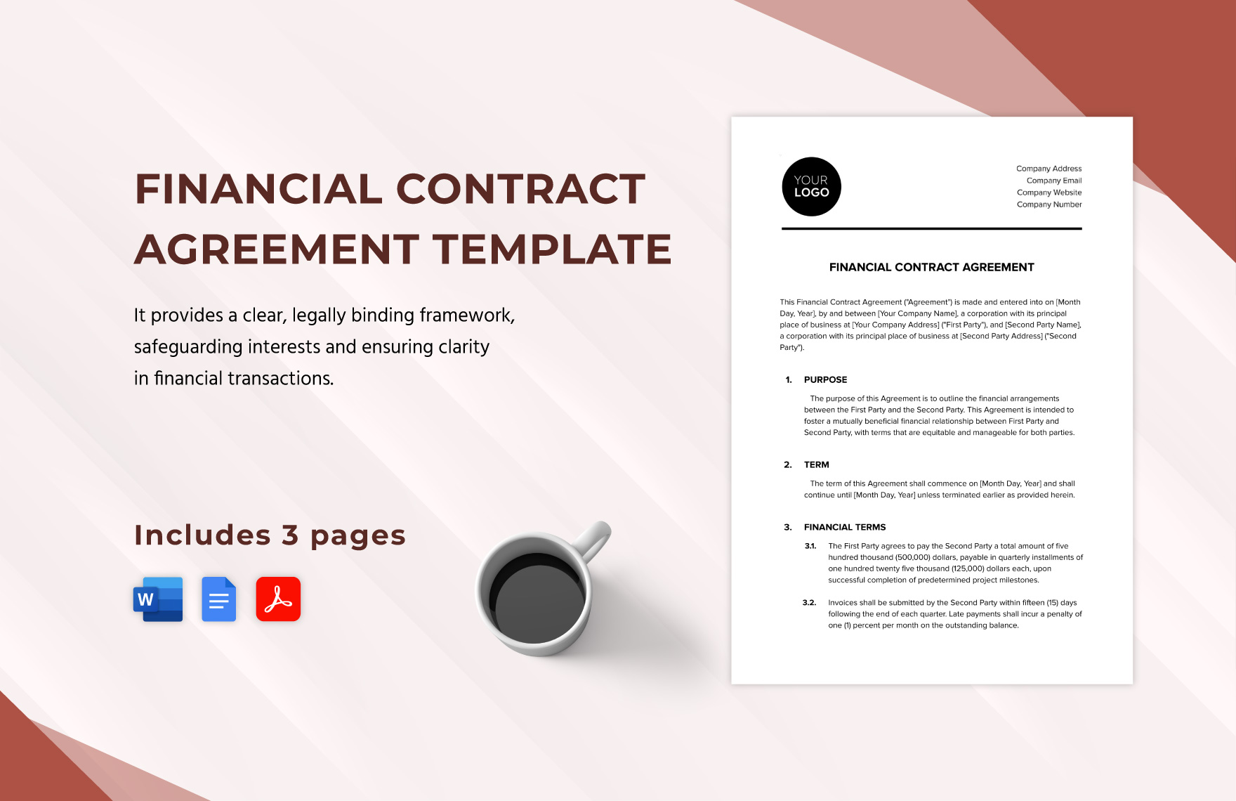 Financial Contract Agreement Template in Word, Google Docs, PDF