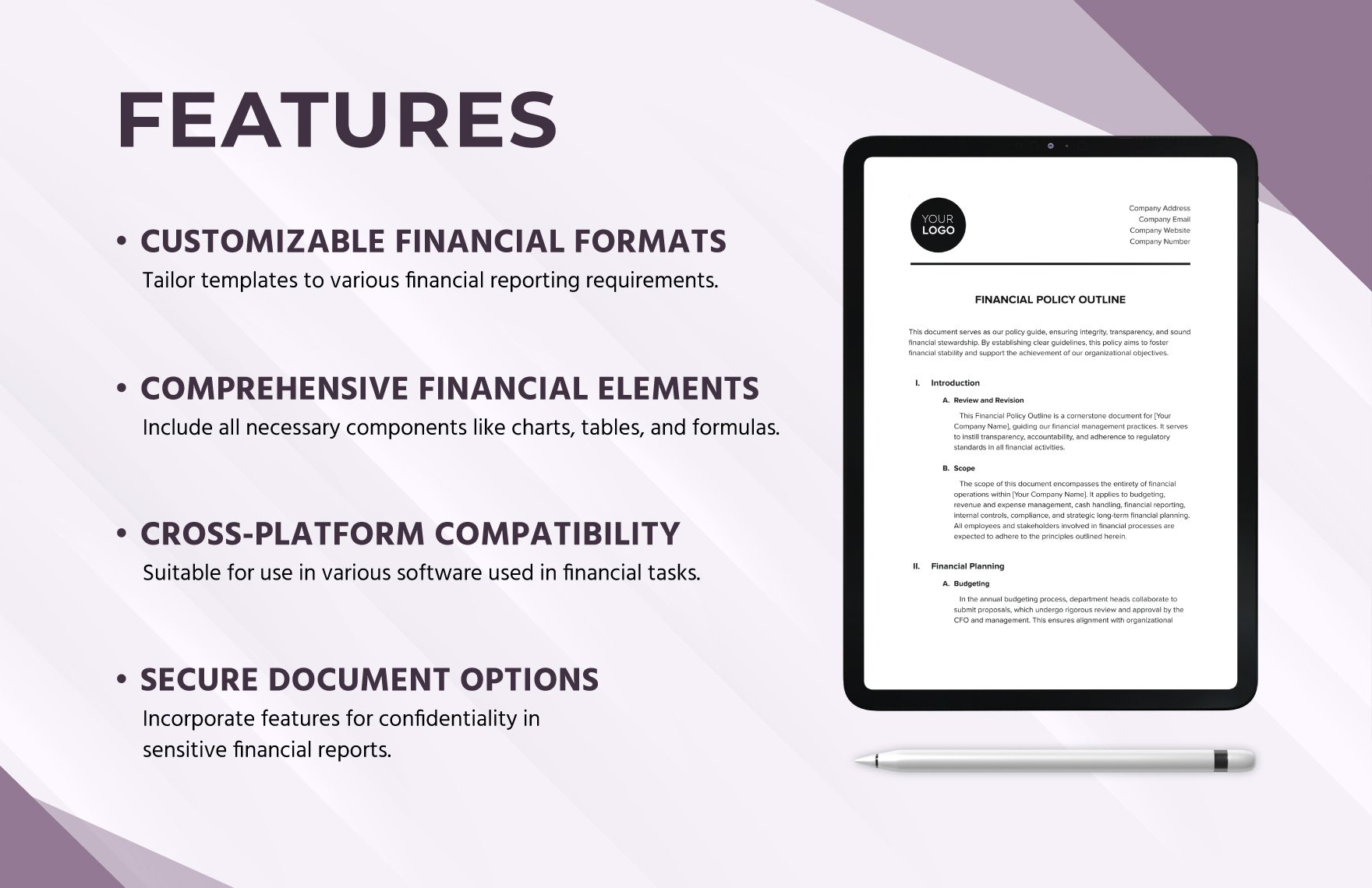Financial Policy Outline Template