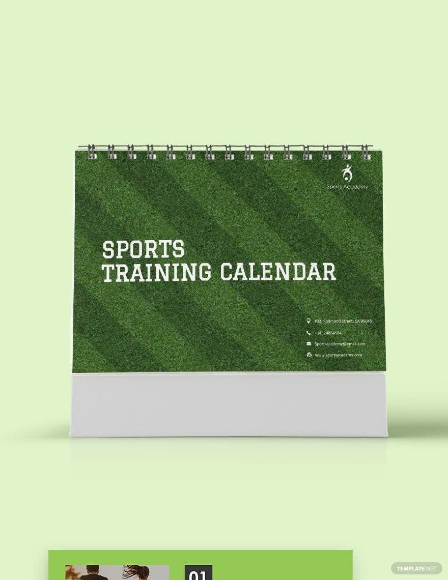 Sports Training Desk Calendar Template