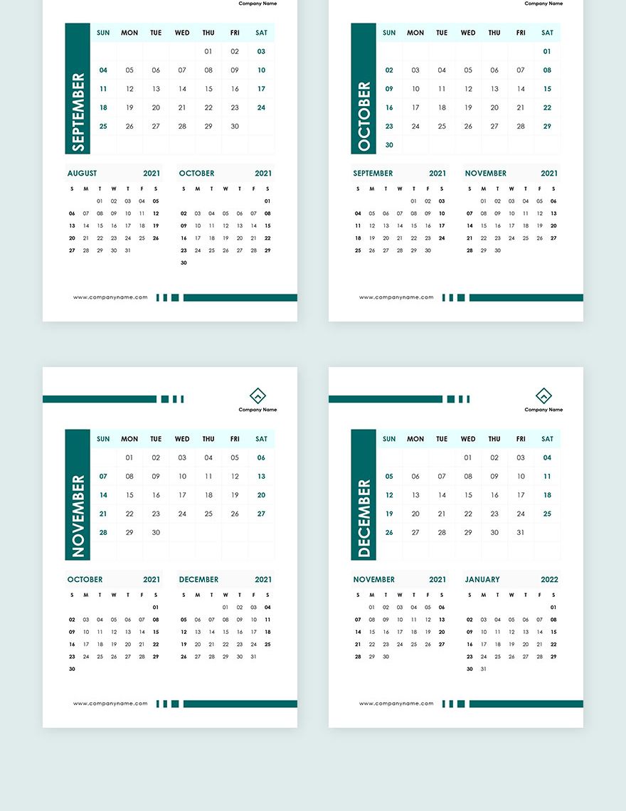 Staff Training Desk Calendar Template