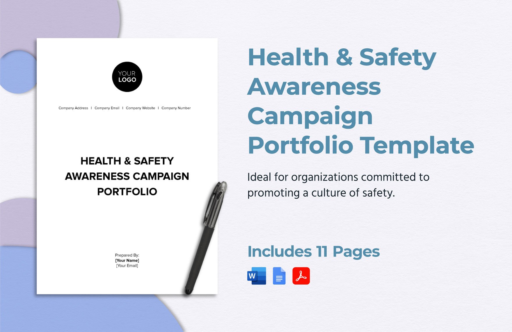 Health & Safety Awareness Campaign Portfolio Template