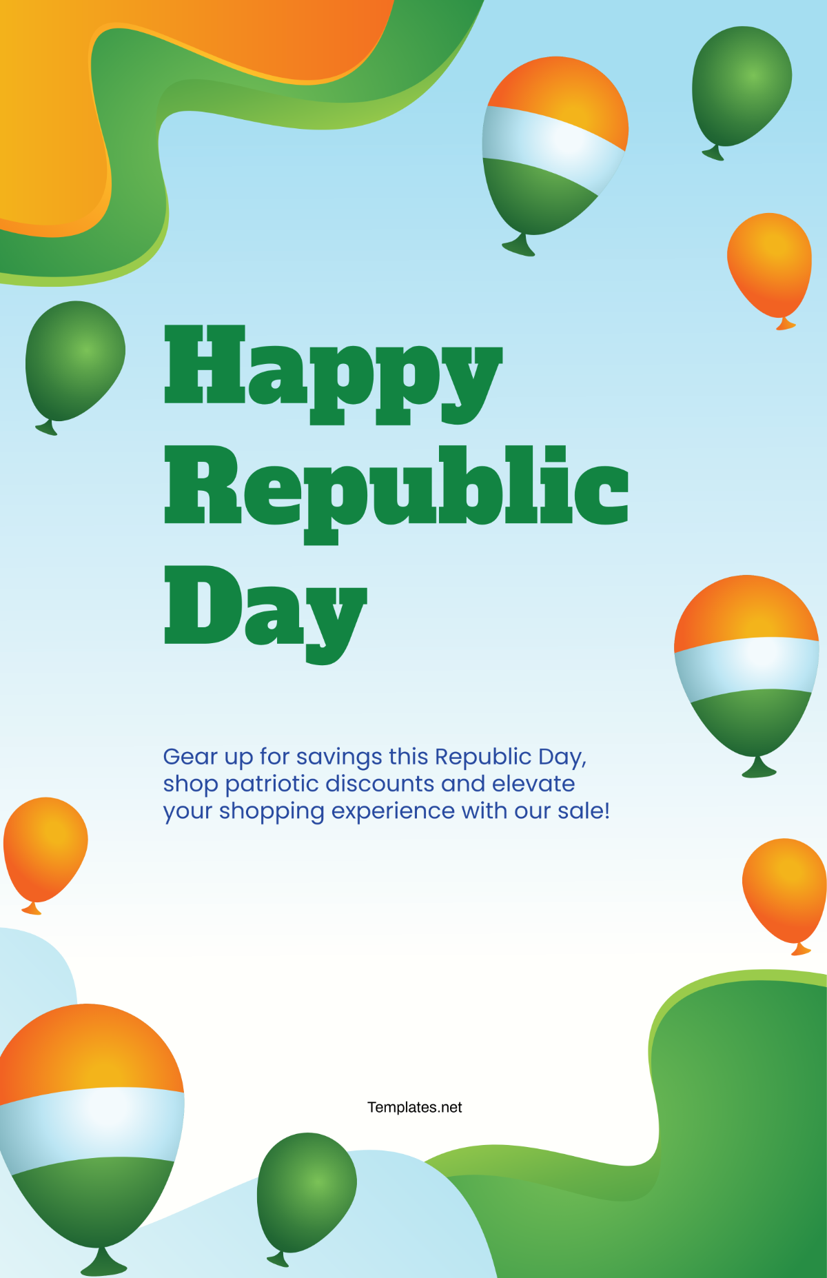 Happy Republic Day Sale Poster Template