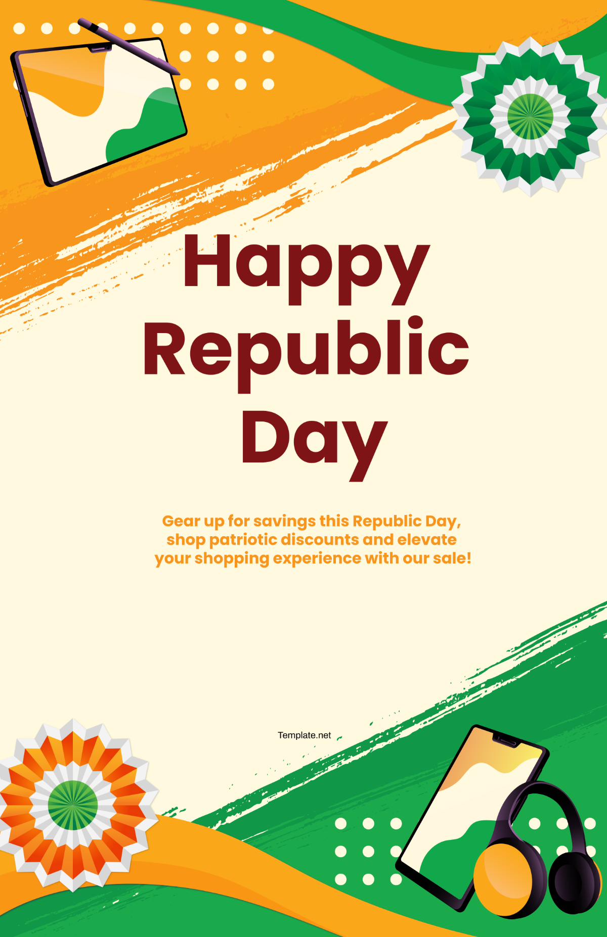 Republic Day Electronics Sale Poster Template