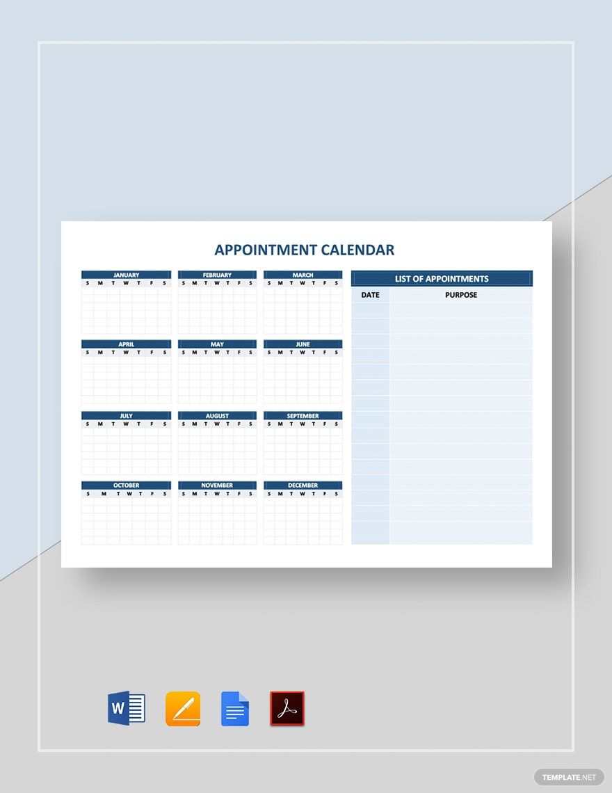 Blank Appointment Calendar 