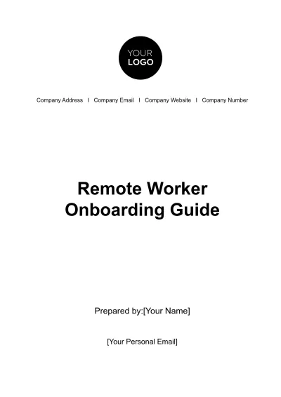 Free Remote Worker Onboarding Guide HR Template to Edit Online