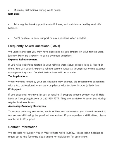 Free Remote Worker Onboarding Guide HR Template to Edit Online