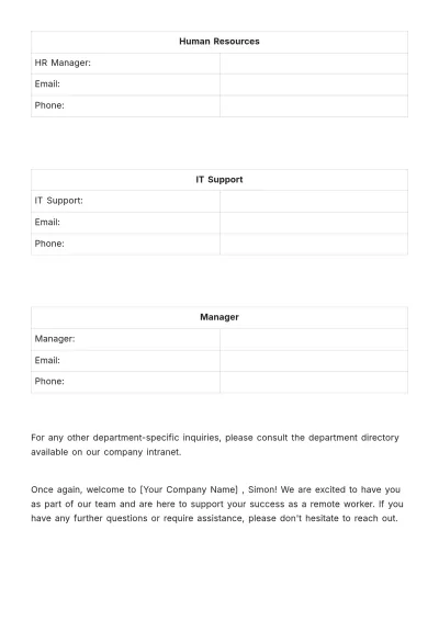 Free Remote Worker Onboarding Guide HR Template to Edit Online