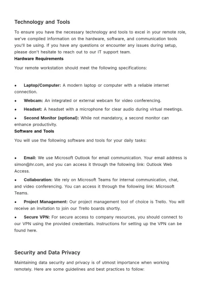 Free Remote Worker Onboarding Guide HR Template to Edit Online