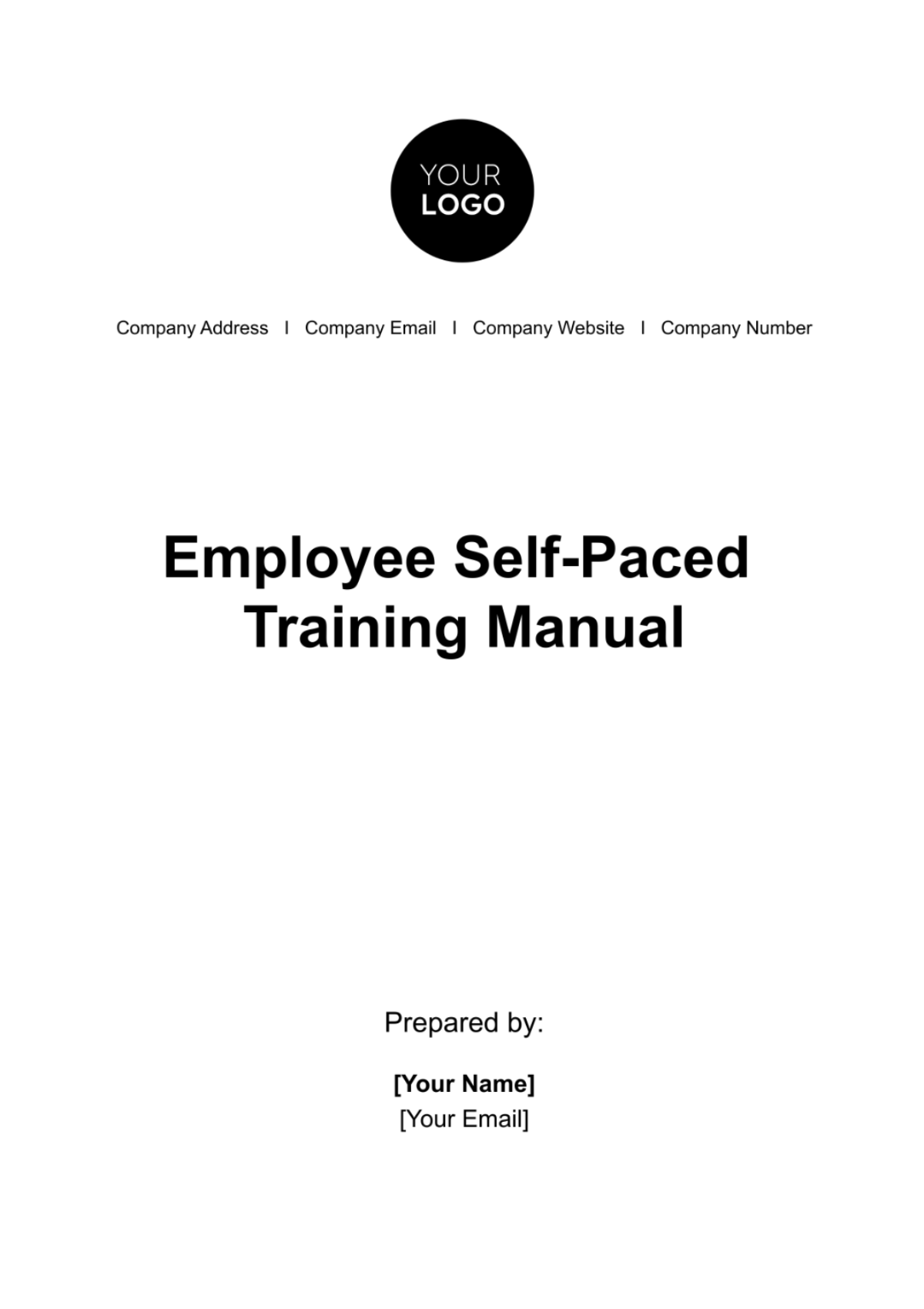 Employee Self-paced Training Manual HR Template