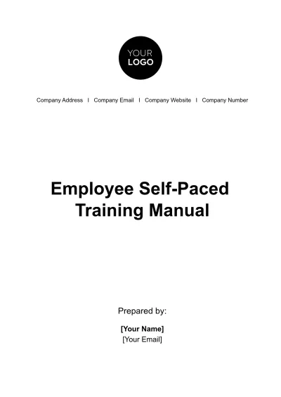 Free Employee Self-paced Training Manual HR Template to Edit Online