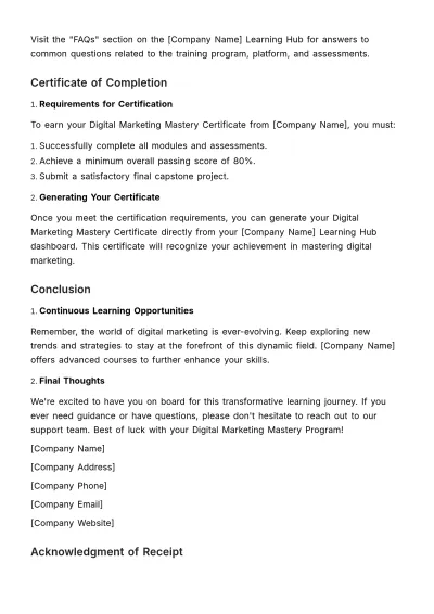Free Employee Self-paced Training Manual HR Template to Edit Online