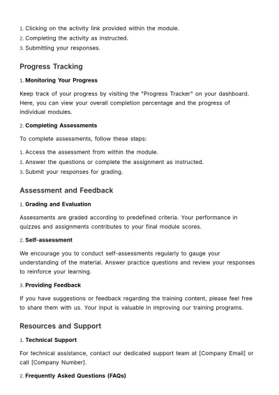 Free Employee Self-paced Training Manual HR Template to Edit Online