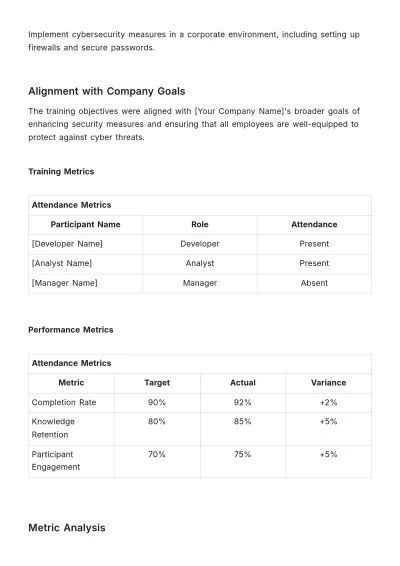 Free Post-training Debrief Document HR Template to Edit Online