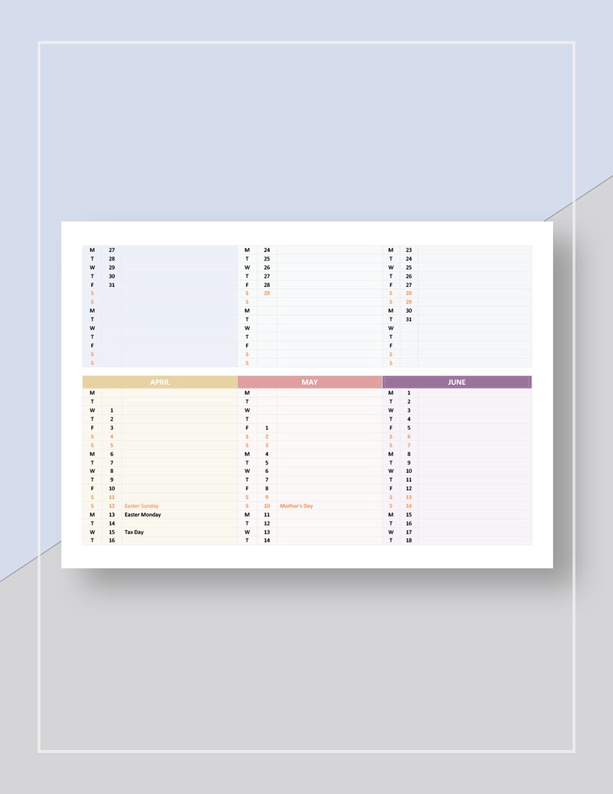 Editable Calendar Template Google Docs Customize and Print