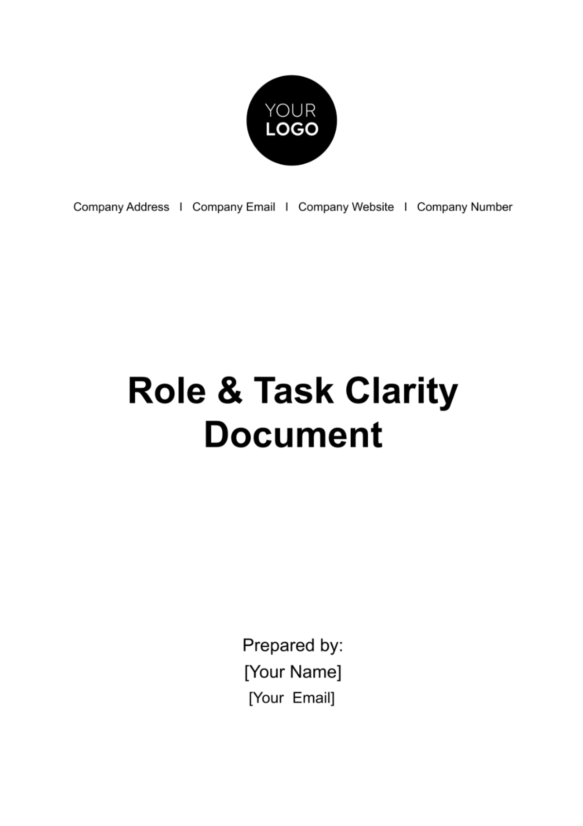 Free Role & Task Clarity Document HR Template