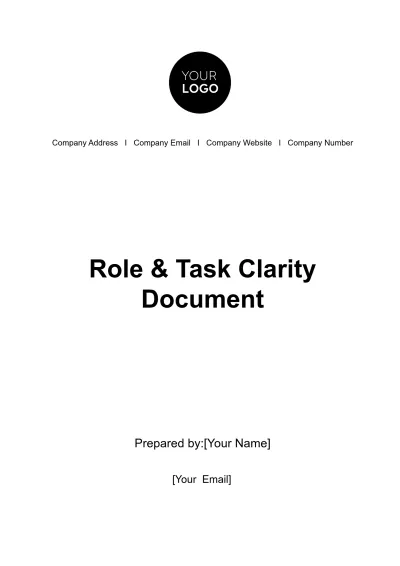 Free Role & Task Clarity Document HR Template to Edit Online