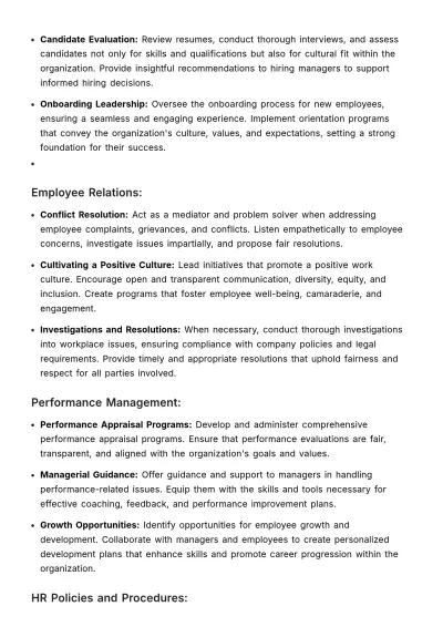 Free Role & Task Clarity Document HR Template to Edit Online