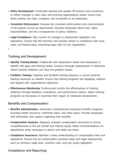 Free Role & Task Clarity Document HR Template to Edit Online