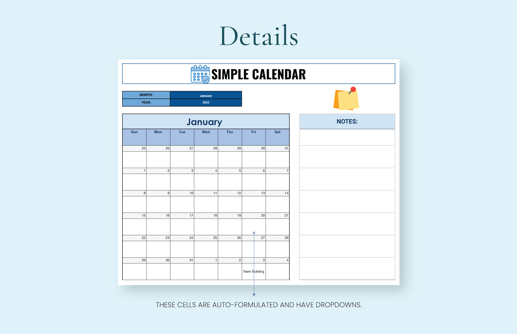 Simple Calendar Template - Download in Word, Google Docs, Excel, PDF ...