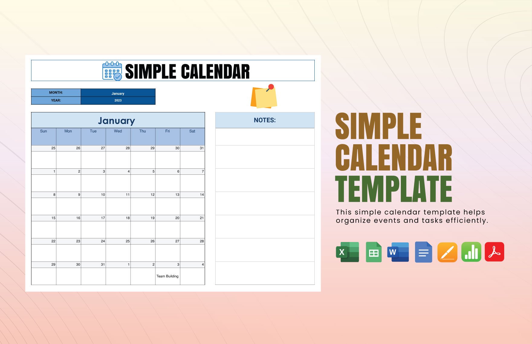 Simple Calendar Template