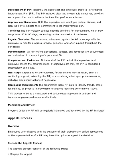 Free Probation Period & Performance Assessment Handbook HR Template to Edit Online
