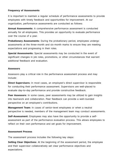 Free Probation Period & Performance Assessment Handbook HR Template to Edit Online
