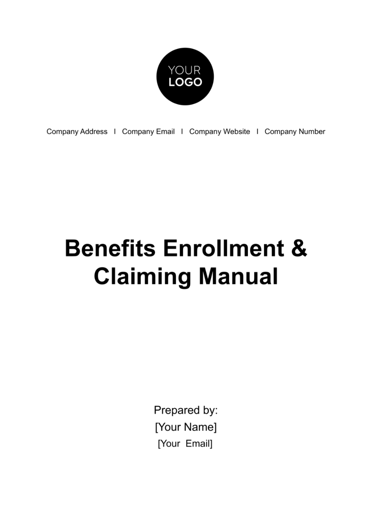 Free Benefits Enrollment and Claiming Manual HR Template