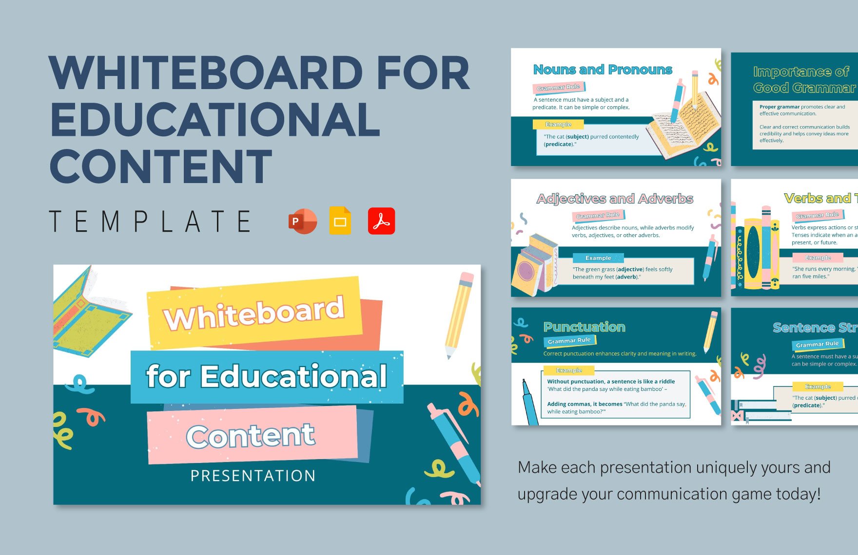 Whiteboard Template for Educational Content 