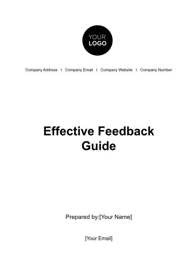 Free Effective Feedback Guide HR Template to Edit Online
