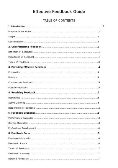 Free Effective Feedback Guide HR Template to Edit Online