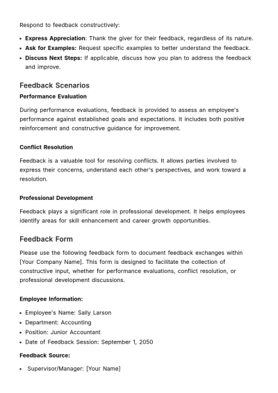 Free Effective Feedback Guide HR Template to Edit Online