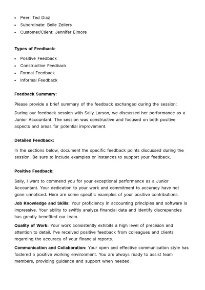 Free Effective Feedback Guide HR Template to Edit Online