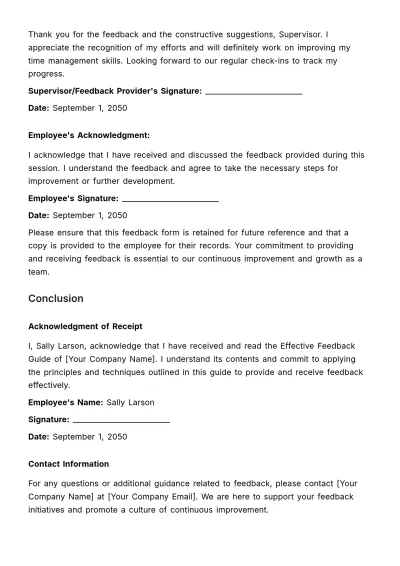 Free Effective Feedback Guide HR Template to Edit Online