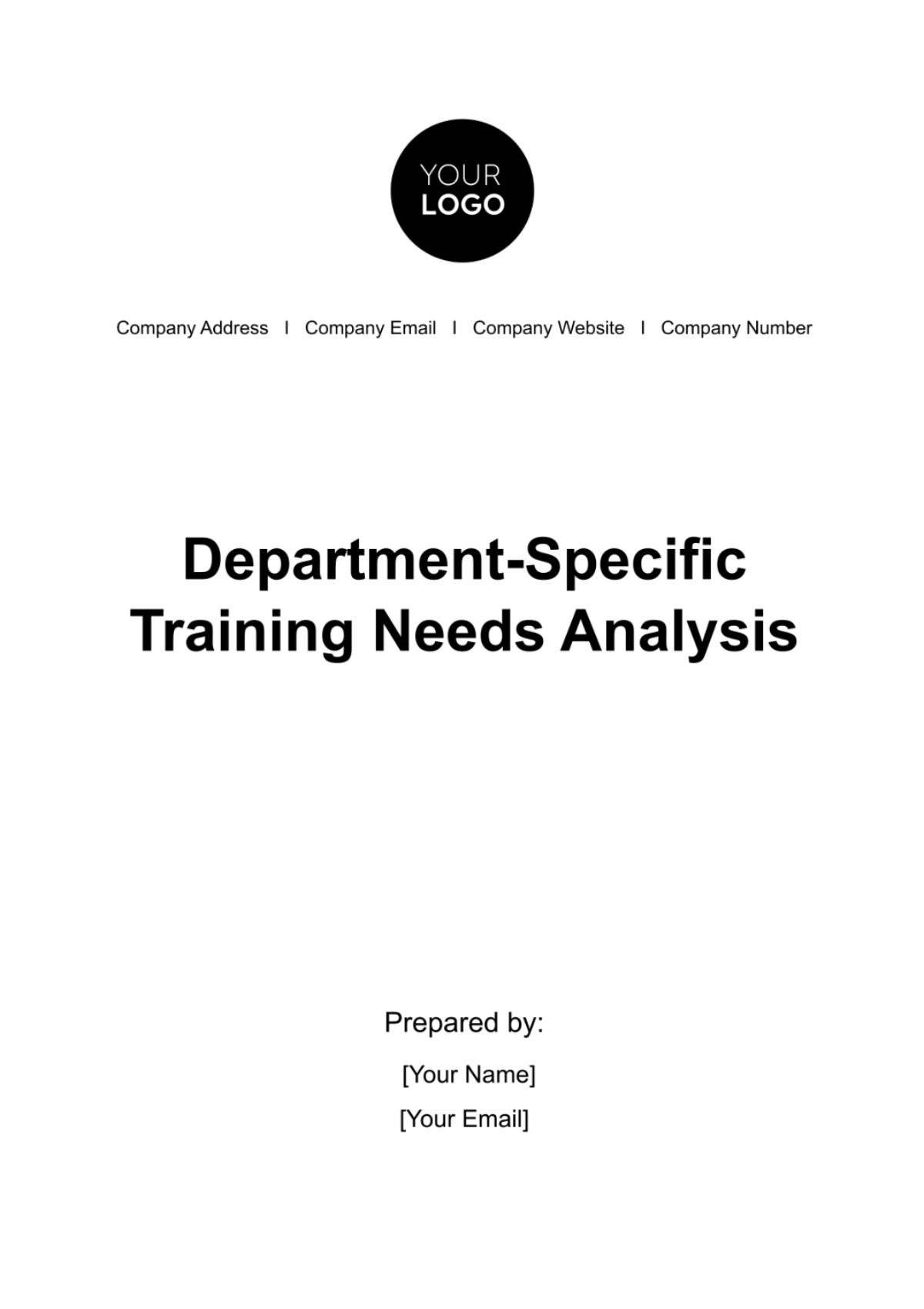 Department-specific Training Needs Analysis HR Template