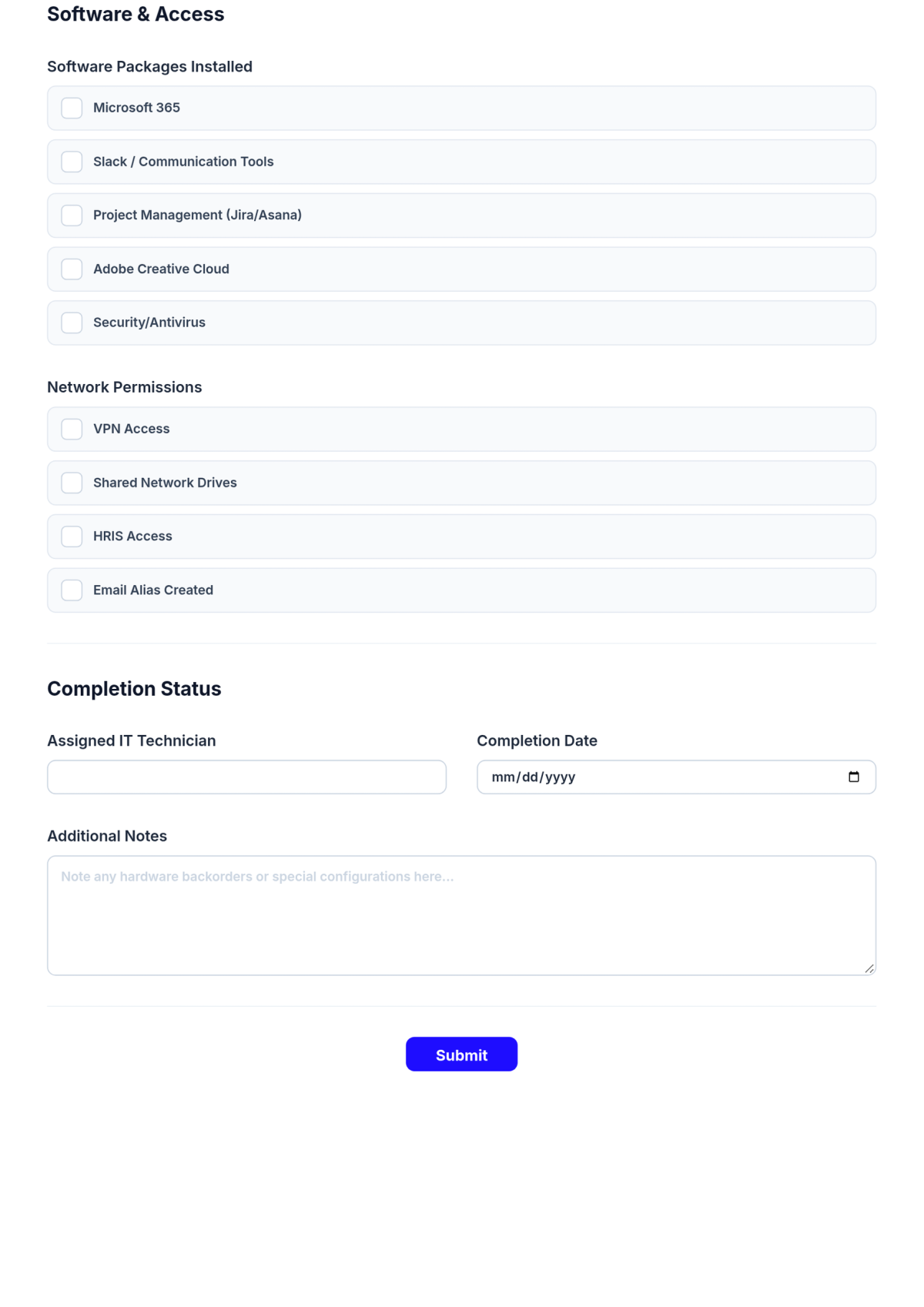 Free IT Setup Checklist HR Template & AI IT Setup Checklist HR Maker