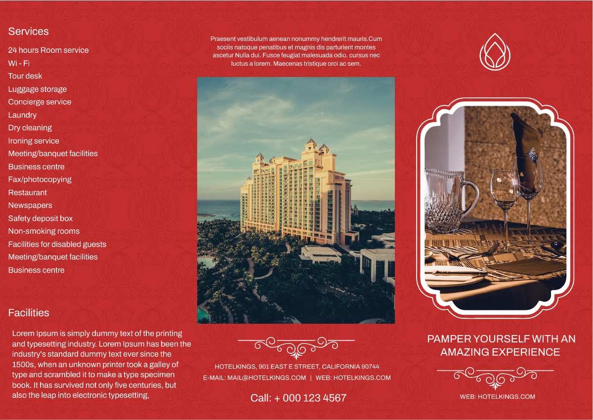 Hotel A3 Brochure Template