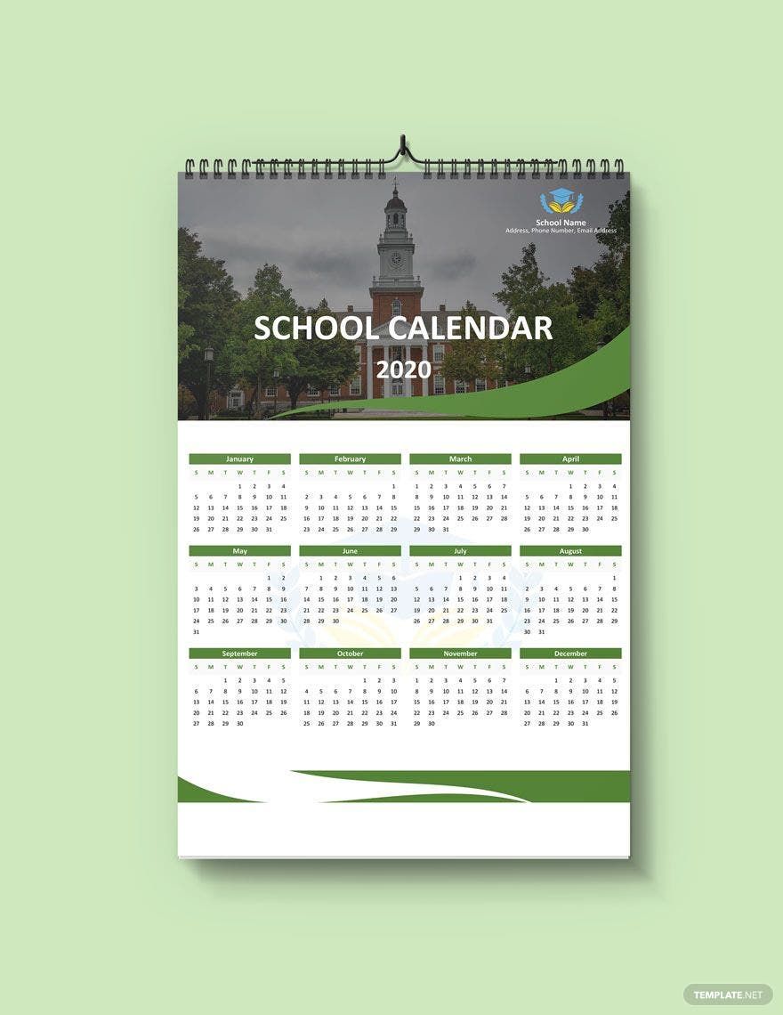 Free Blank School Desk Calendar Template