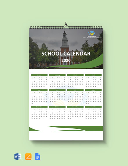Free Blank School Desk Calendar Template - Word, Apple Pages