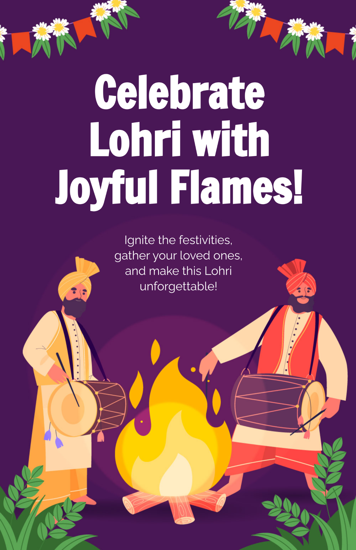 Lohri Poster Design Template