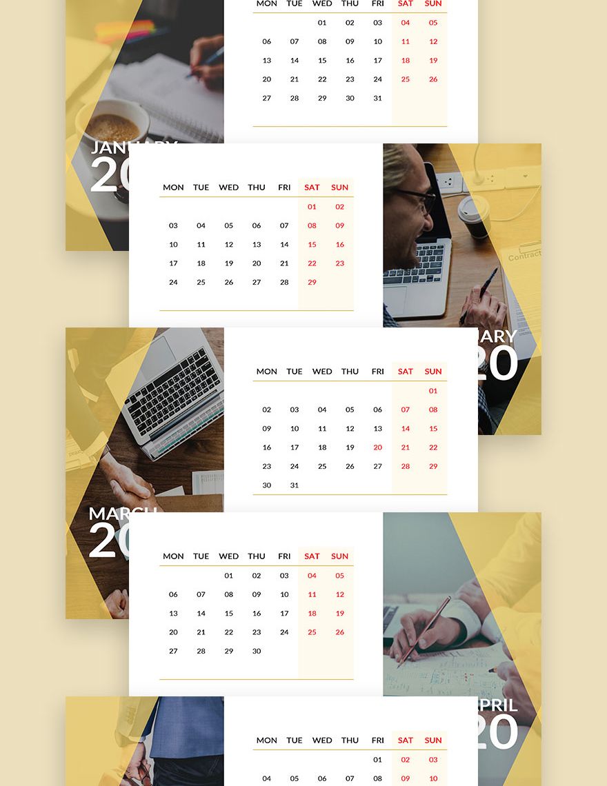 Business Appointment Desk Calendar Template