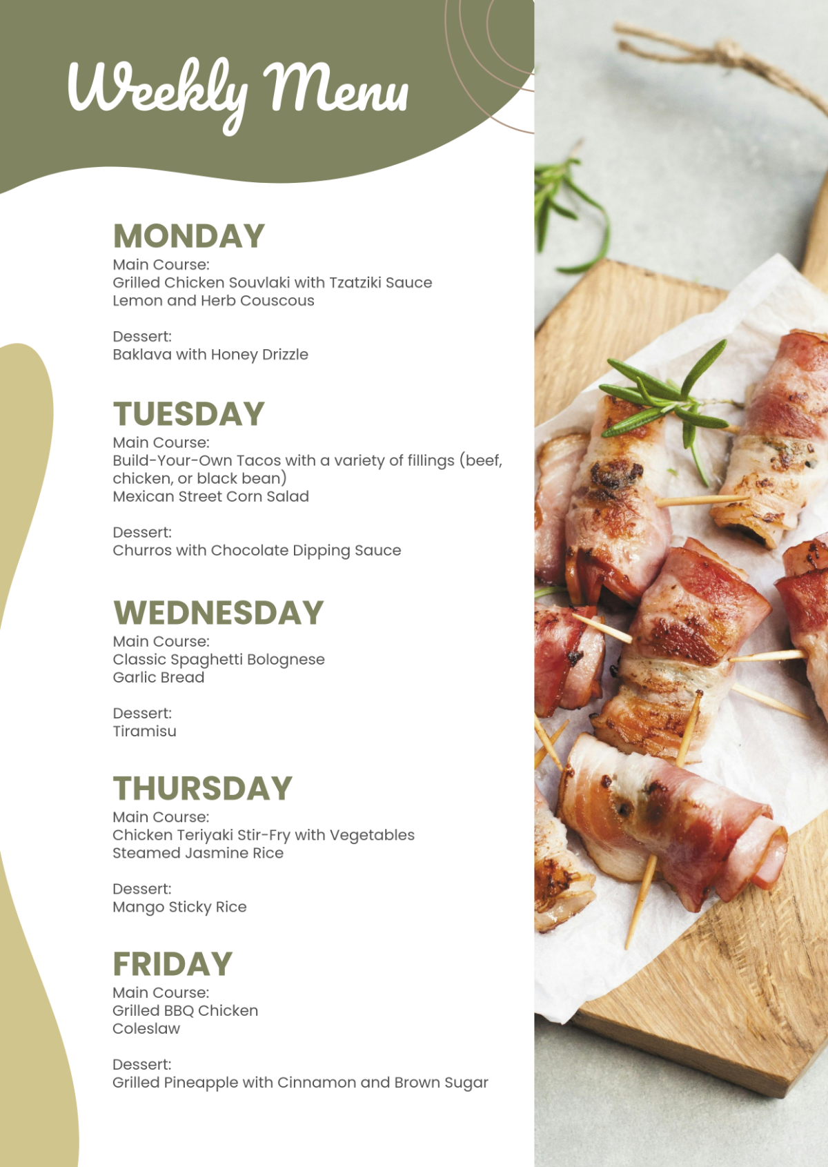 Weekly Menu