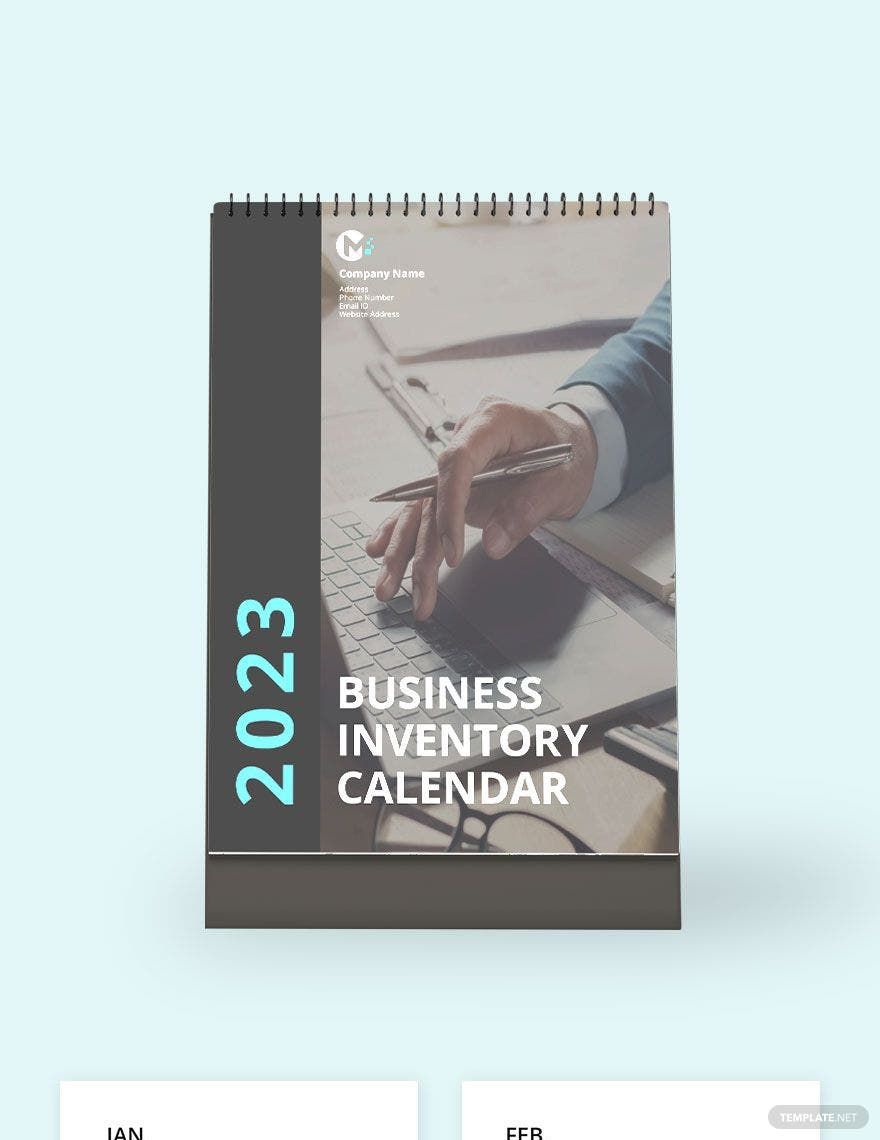 Business Inventory Desk Calendar Template
