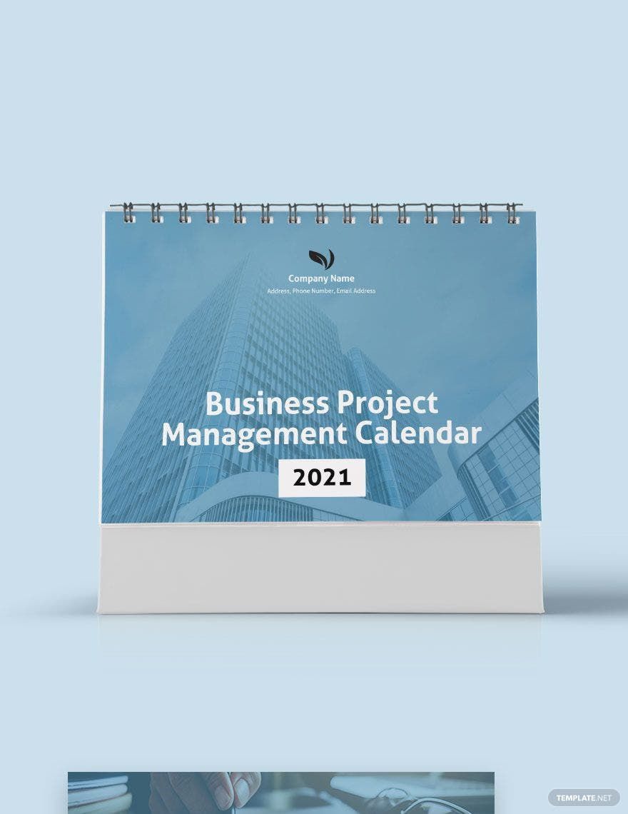 Business Project Management Desk Calendar Template