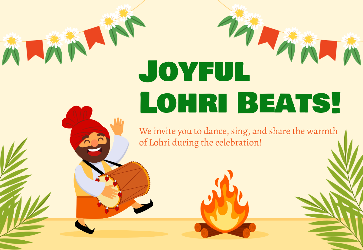 Lohri Celebration Invitation Card Template