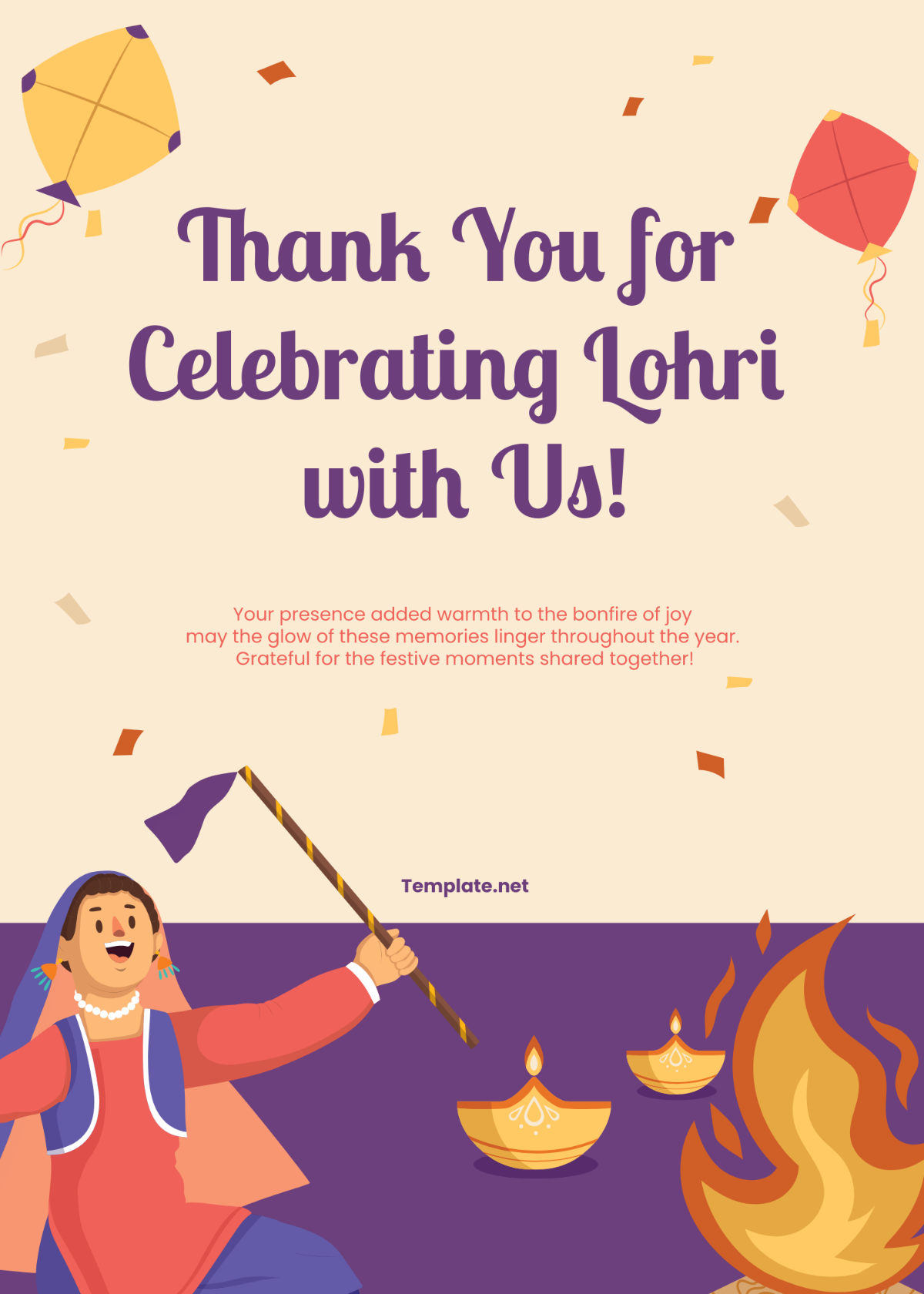 Thank You Message for Lohri Template
