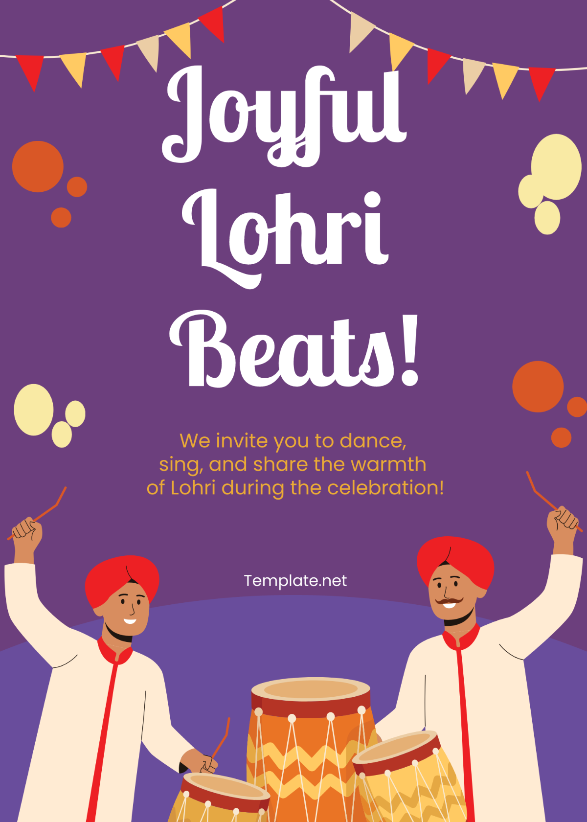 Punjabi Lohri Invitation Card Template