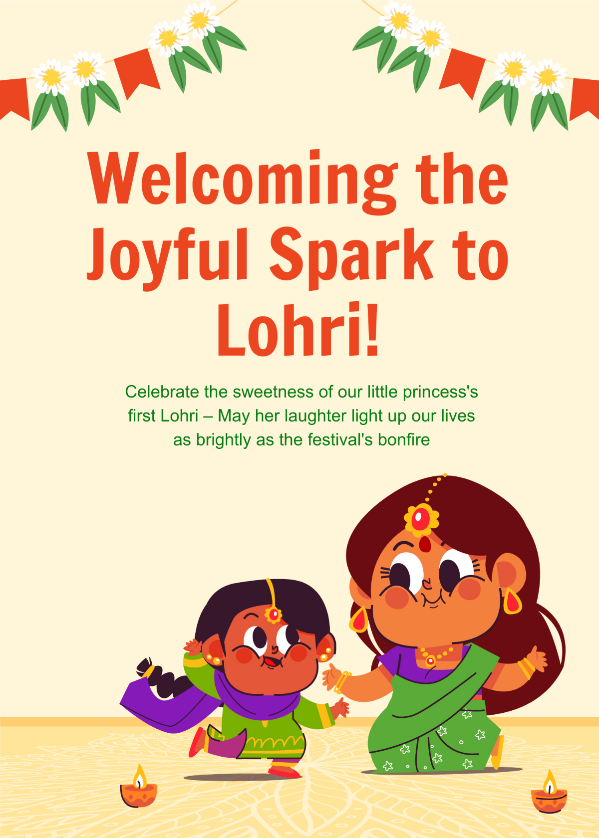 First Lohri Wishes for Baby Girl Template