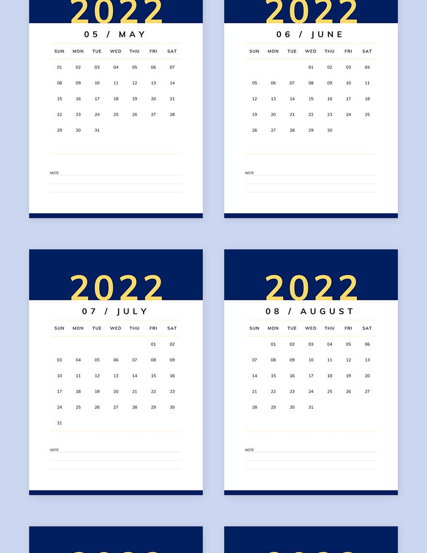 Business Trip Desk Calendar Template