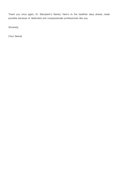 Free Thank you Letter for Doctor Template to Edit Online